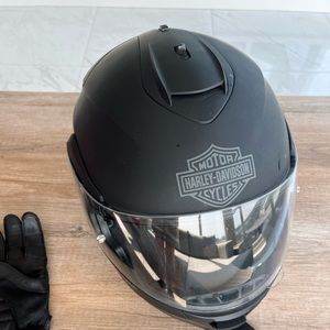 Genuine, Harley Davidson, helmet and gloves both medium